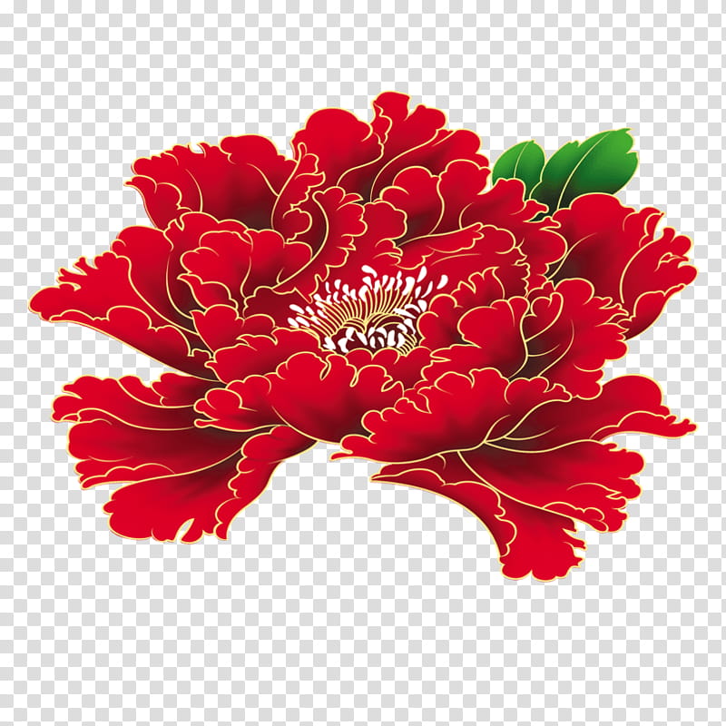 Floral Flower, Moutan Peony, Red, Pink, Yellow, Color, Green, White transparent background PNG clipart