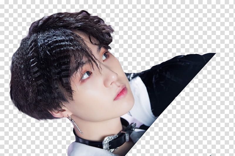 MIN YOONGI BTS, man wearing black and white top transparent background PNG clipart