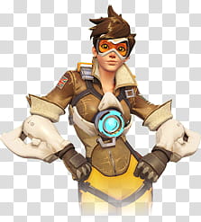 Overwatch Tracer Modern Winamp Skin, woman in brown suit character transparent background PNG clipart