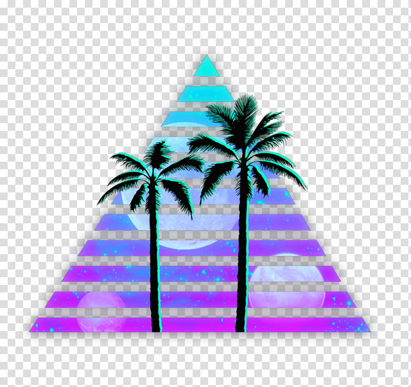 Vaporwave Palm Tree, Palm Trees, Silhouette, Coconut, Visual Arts, Green, Leaf, Arecales transparent background PNG clipart