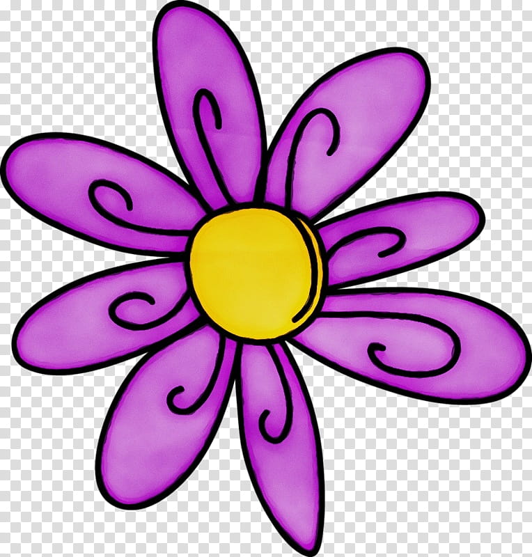 purple violet petal pink, Watercolor, Paint, Wet Ink, Yellow, Flower, Plant, Magenta transparent background PNG clipart