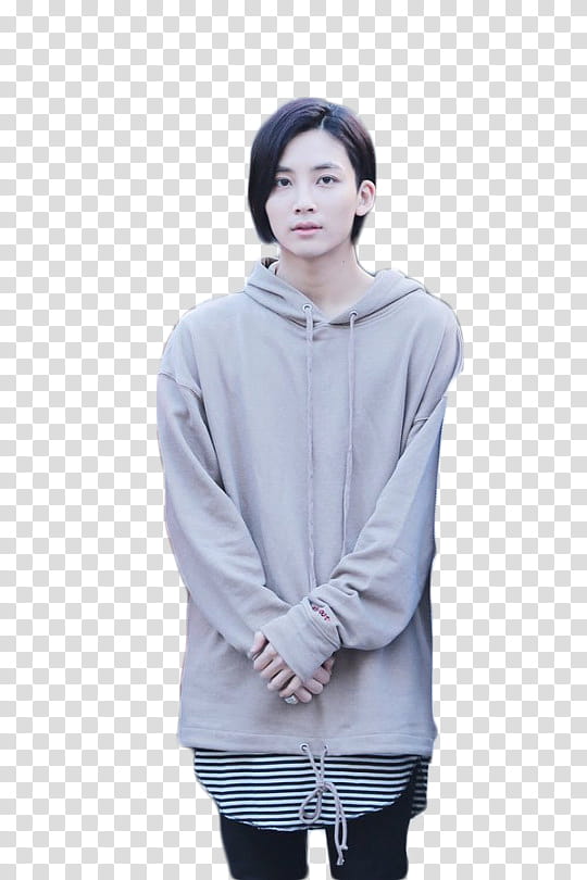 Jeonghan Seventeen, men's gray pullover hooded jacket transparent background PNG clipart