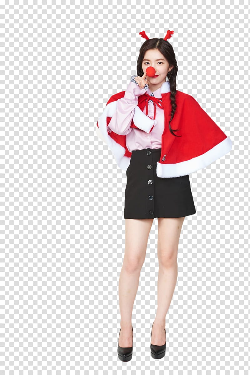 IRENE RED VELVET, woman in red red and white top standing transparent background PNG clipart