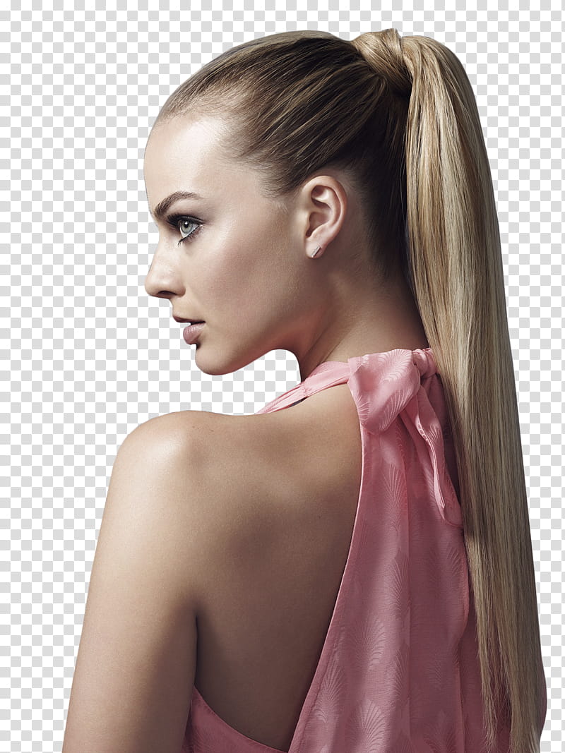 Margot Robbie, woman looking at direction transparent background PNG clipart
