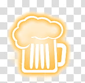 Neon Lights Set, white and orange beer transparent background PNG clipart