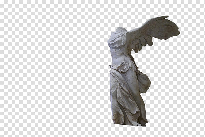 Winged Victory Samothrace, female angel statue transparent background PNG clipart