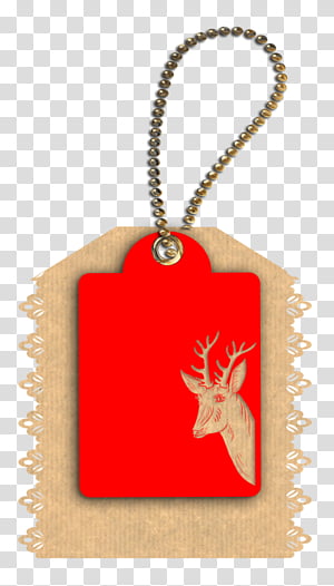 Christmas tags, orange product label transparent background PNG clipart thumbnail