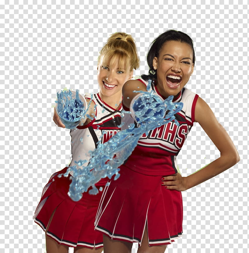 Glee s, two women throwing cups with water transparent background PNG clipart