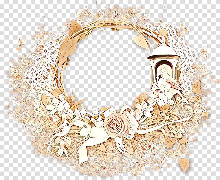 Christmas decoration, Cartoon, Fashion Accessory, Wreath, Beige, Jewellery, Circle, Metal transparent background PNG clipart