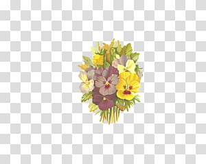 Vintage Flowers, multicolored petal flowers painting transparent background PNG clipart thumbnail