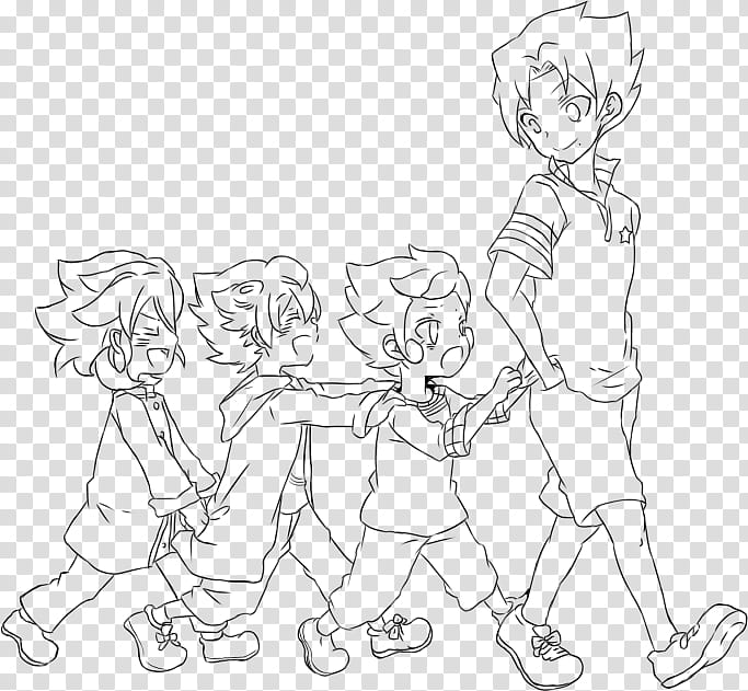 Inazuma Eleven Lineart, children character sketch transparent background PNG clipart