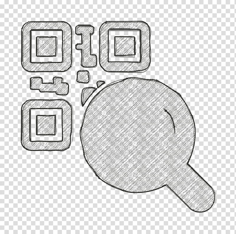 barcode icon code icon magnifying glass icon, Qr Icon, Qr Code Icon, Auto Part transparent background PNG clipart