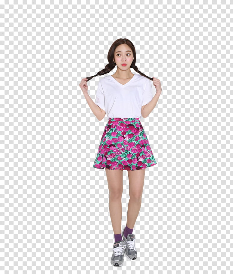 RENDER Park Seul Ulzzang, girl doll in pink and white dress transparent background PNG clipart