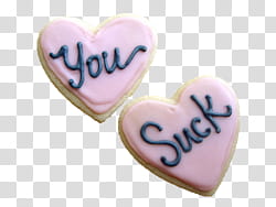 WATCHERS , You Suck heart cookies transparent background PNG clipart