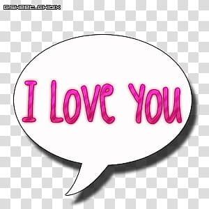 Speech Balloons, i love you text transparent background PNG clipart