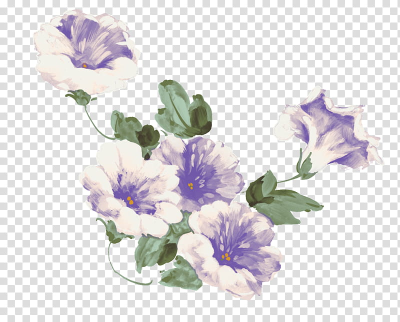 Flower Vy Tuzki, white and purple flowers illustration transparent background PNG clipart