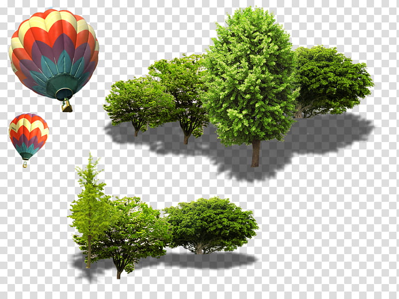 Nature , green trees and hot air balloon illustration transparent background PNG clipart