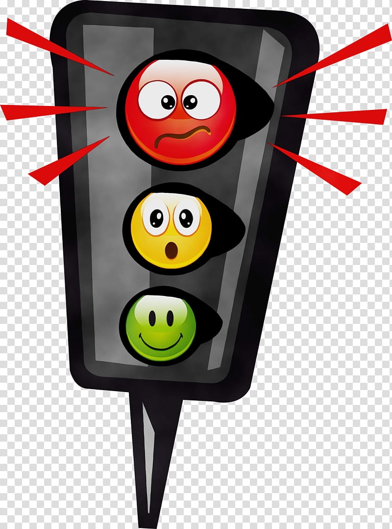 Traffic light, Watercolor, Paint, Wet Ink, Emoticon, Smiley, Cartoon, Fictional Character transparent background PNG clipart