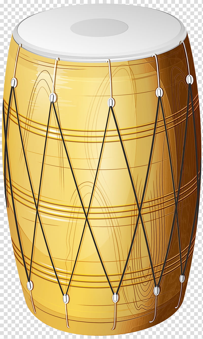 drum yellow musical instrument membranophone hand drum, Watercolor, Paint, Wet Ink, Percussion transparent background PNG clipart
