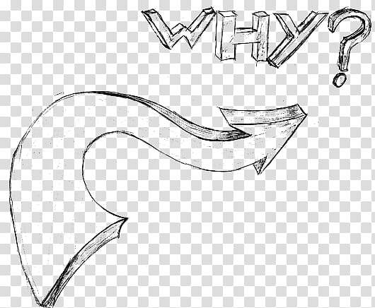 Sketched Questions, Why? with arrow illustration transparent background PNG clipart