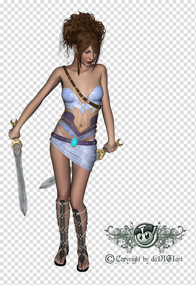 D Model , female game character illistration transparent background PNG clipart