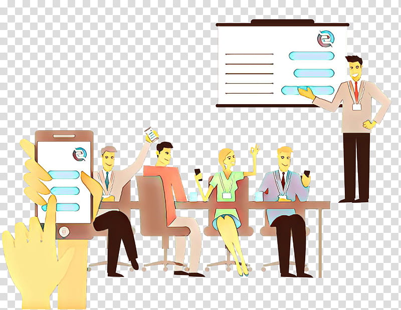 sharing collaboration job learning conversation, Management, Business, Furniture transparent background PNG clipart