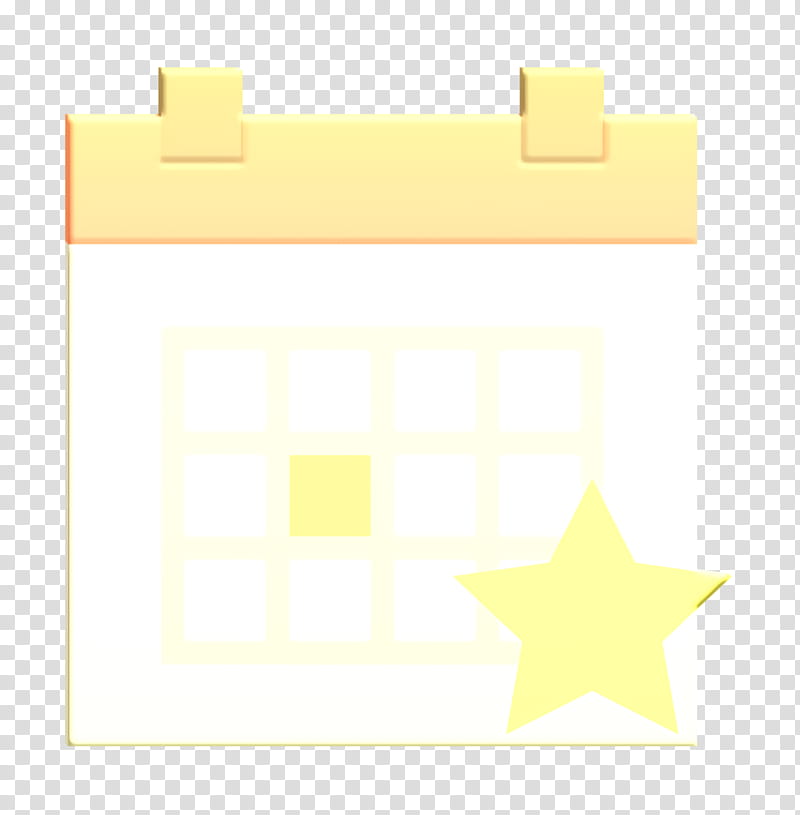 Interaction Assets icon Calendar icon, Yellow, Text, Line, Square, Rectangle transparent background PNG clipart