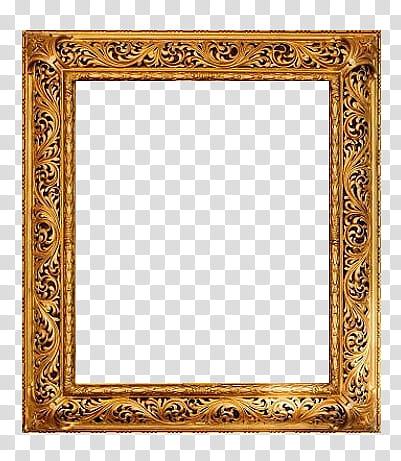 Golden Frames, square brown floral frame transparent background PNG ...