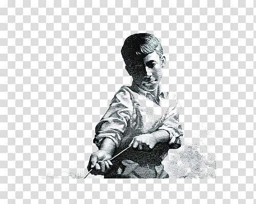 greyscale of boy transparent background PNG clipart