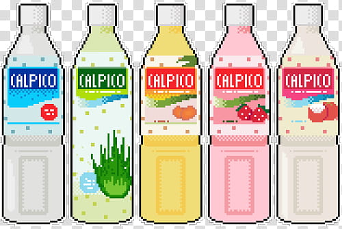 Watch, five Calpico bottles transparent background PNG clipart