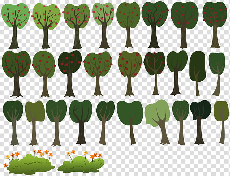 MLP Resource Trees , green-leafed trees and bushes illustration transparent background PNG clipart