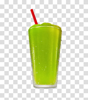 Premium PSD  A glass of green smoothie with a straw and fruits on  transparent background