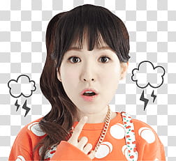 Red Velvet wendy kakao talk emoji, female Korean artist transparent background PNG clipart