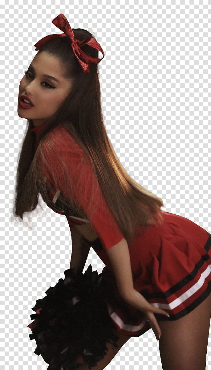 ARIANA GRANDE THANK YOU NEXT, Ariana Grande wearing cheer leading uniform transparent background PNG clipart