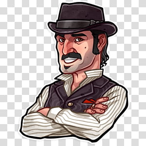 RDR Arthur Morgan Red Round Sticker - Character PNG Sticker