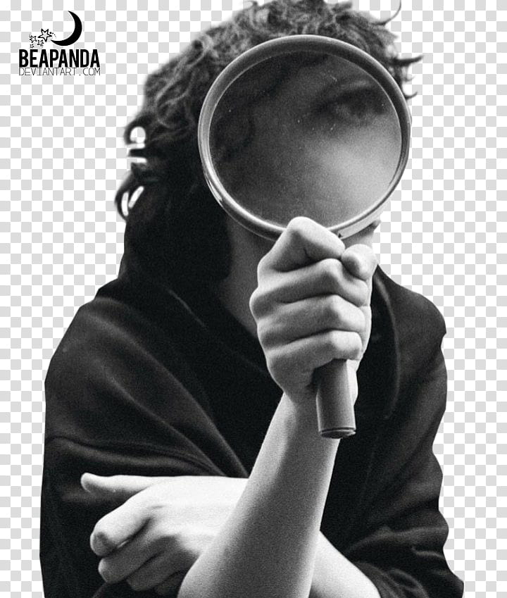 Finn Wolfhard, person holding magnifying glass transparent background PNG clipart