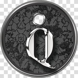Metal Tags John Hancock, round gray and black floral decor transparent background PNG clipart thumbnail