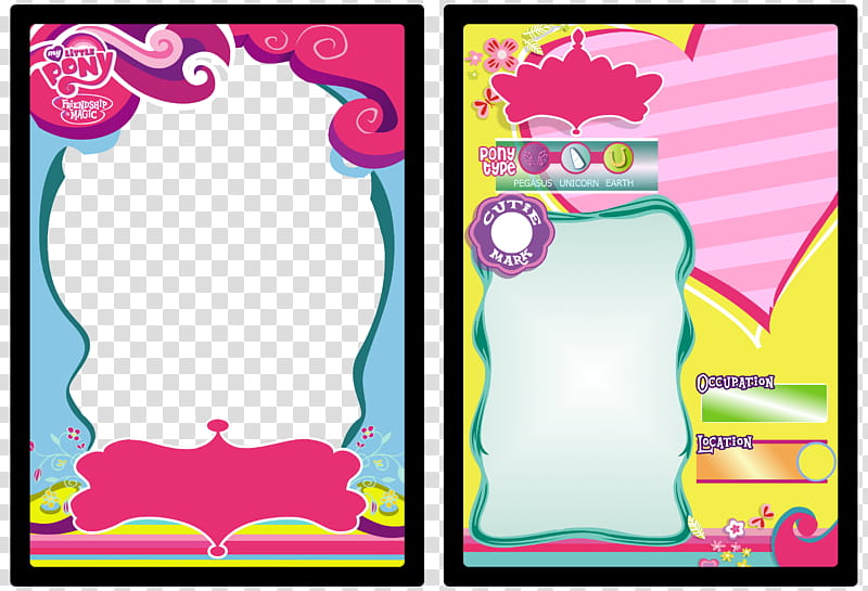 MLP FiM Trading Card Base, My Little Pony borders transparent background PNG clipart