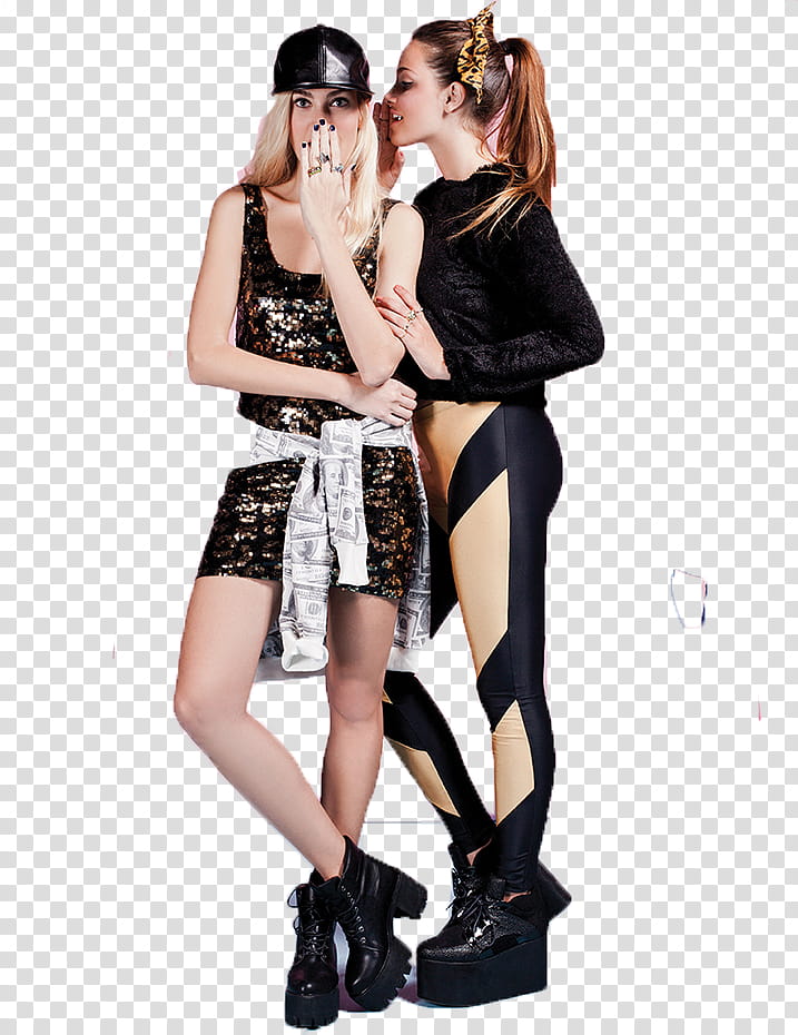 Oriana Sabatini, two woman standing white whispering on ear transparent background PNG clipart