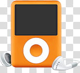 iPod classic for CAD, orange music player transparent background PNG clipart