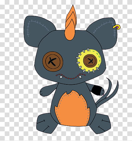 Monster High, orange and gray rat with button eyes illustration transparent background PNG clipart