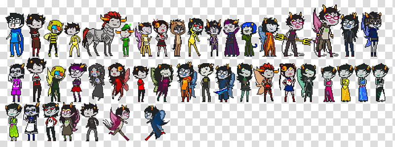HOMESTUCK MINISTRIFE, assorted-color cartoon characters transparent background PNG clipart
