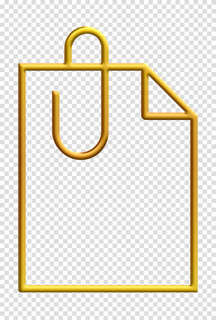 attachement icon attachment icon clip icon, Paper Icon, Paperclip Icon, Yellow, Line, Rectangle transparent background PNG clipart