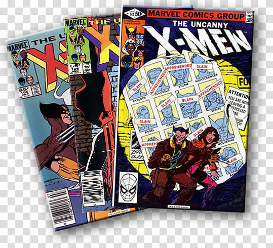 Comic Book Lover X men, three assorted-title Marvel X-Men comic books transparent background PNG clipart
