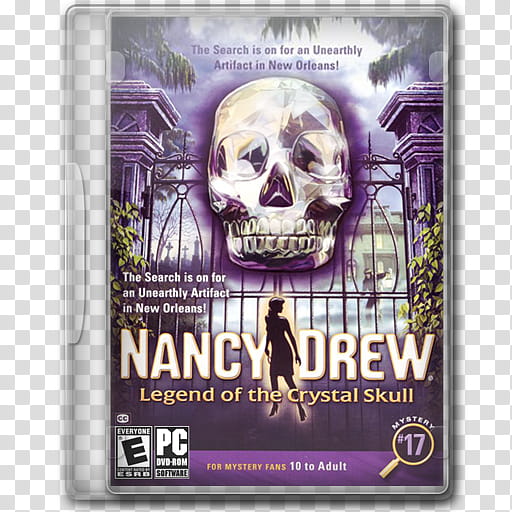 Game Icons , Nancy-Drew--Legend-of-the-Crystal-Skull, Nancy Drew Legend of the Crystal Skull PC DVD ROM case art transparent background PNG clipart