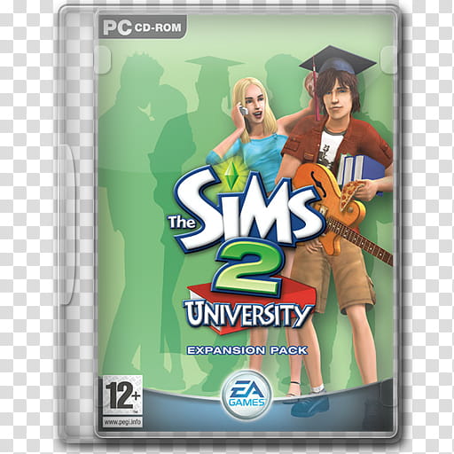 Game Icons , The-Sims--University, PC CD-ROM The Sims  case transparent background PNG clipart