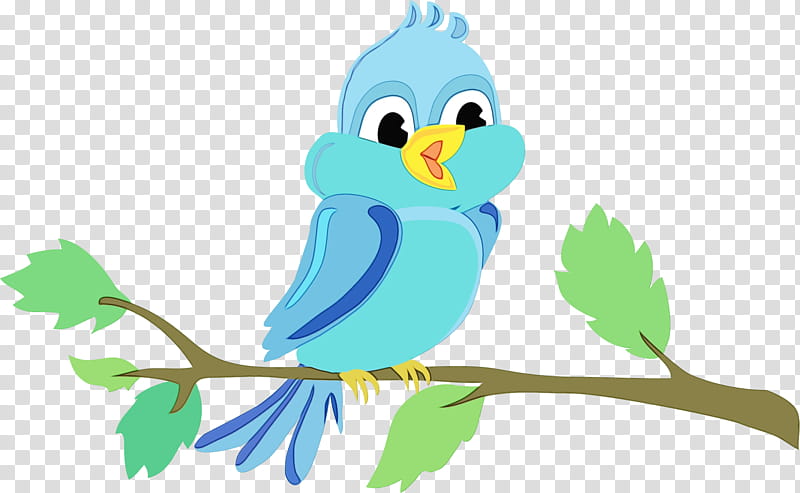 bird bluebird beak parrot, Watercolor, Paint, Wet Ink, Cartoon, Branch, Songbird, Perching Bird transparent background PNG clipart