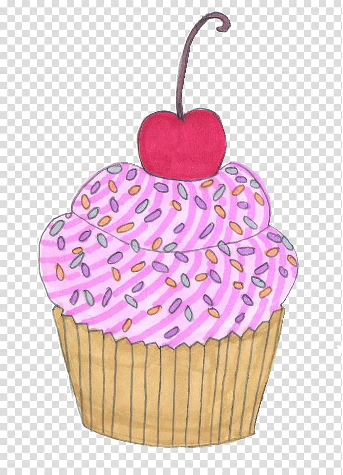 Cupcake Pastelito, pink cupcake drawing transparent background PNG clipart