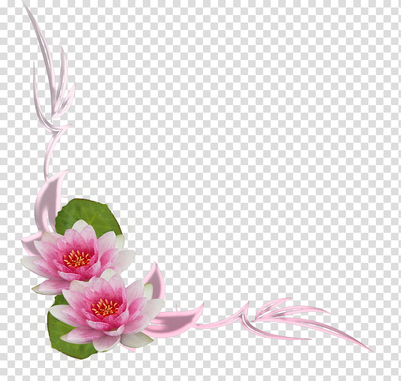 flowers corners, pink petaled flowers transparent background PNG clipart