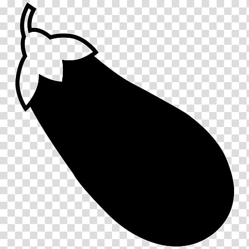 Emoji Black And White, Aubergines, Black White M, Github, Leaf, Vegetable, Plant, Tree transparent background PNG clipart